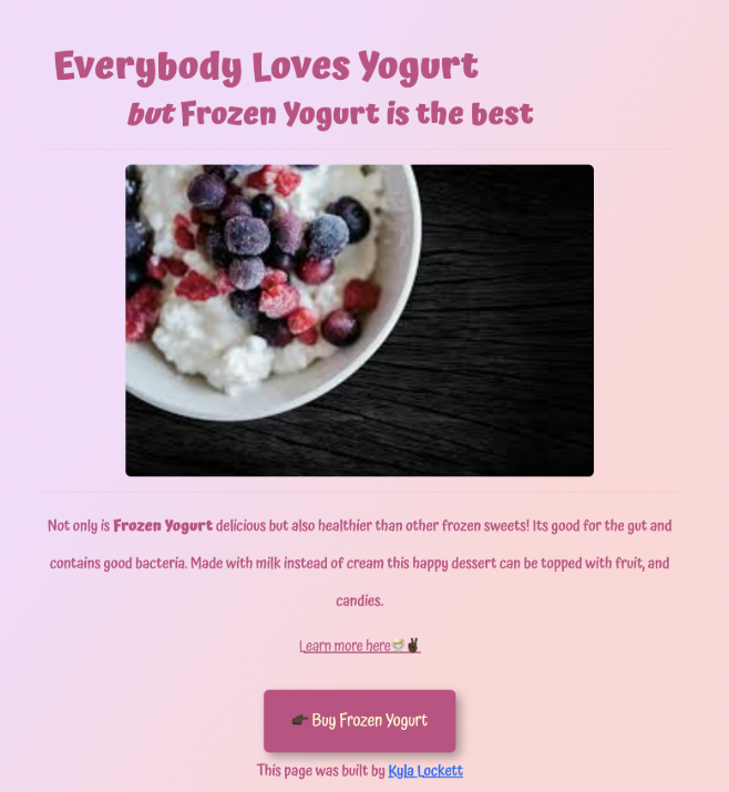 App about Frozen Yogurt