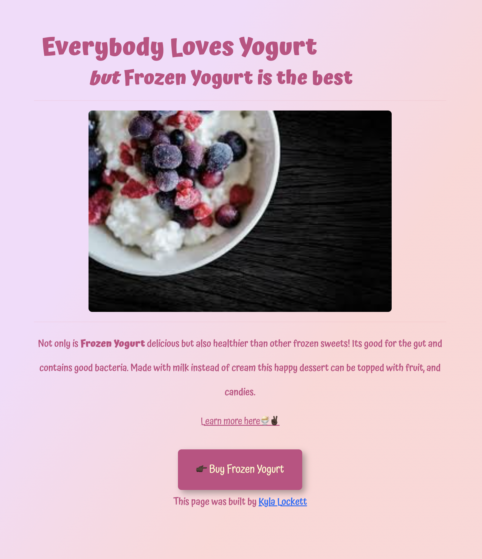 App about Frozen Yogurt